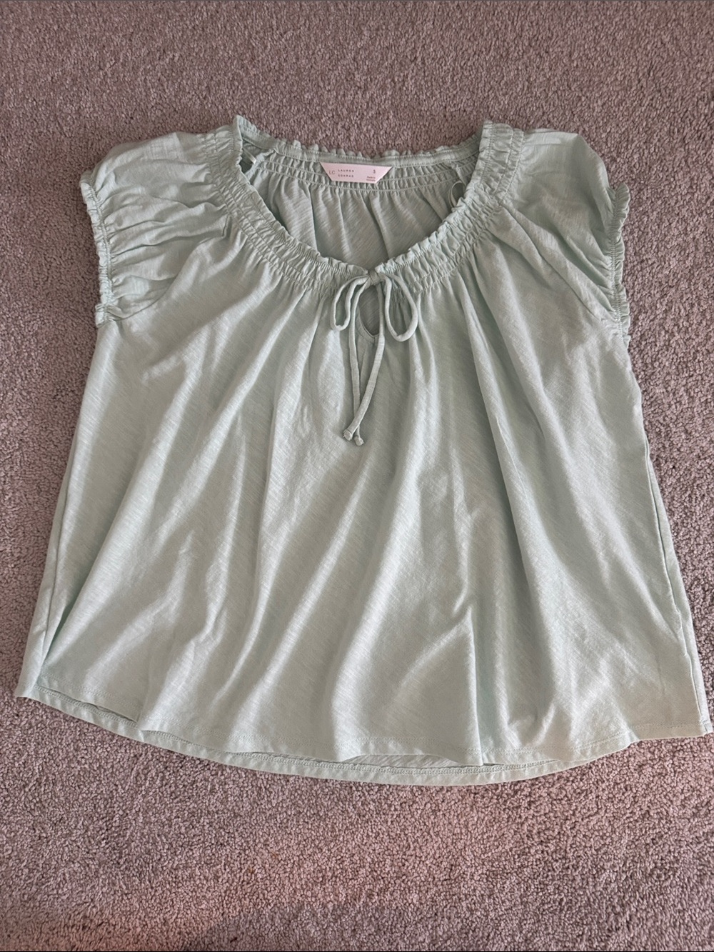 LC Lauren Conrad Mint Peasant Blouse Size Small - Picture 3 of 4